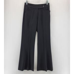 Rene Lezard Dress Pants Womens 34 EU Small 4 US Black Wool Wide Leg Corpcore